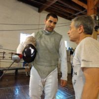Coach John Page, foil fencing bout