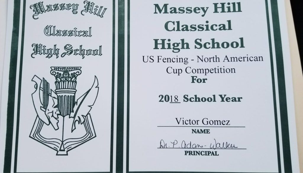 Victor Gomez Graduation Massey Hill Classical High School Athletic Award
