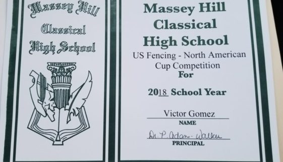 Victor Gomez Graduation Massey Hill Classical High School Athletic Award