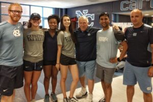 UNC Coaches, Josh Webb, Coach Ron Miller, Will Randolph, Coach Gerhard Guevarra, NCFDP