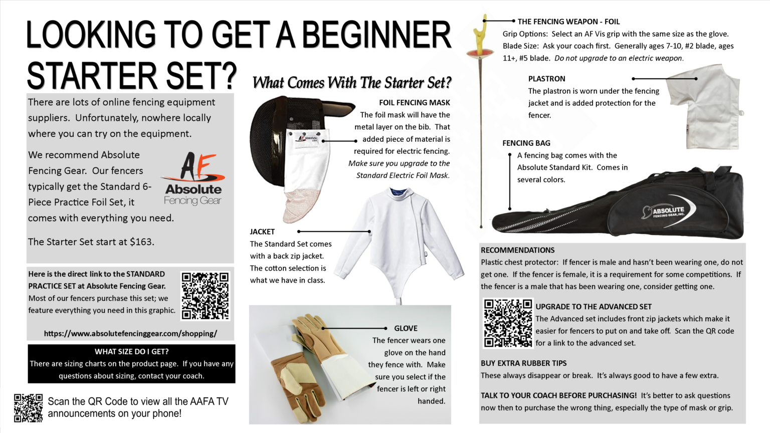 Equipment Purchase Guide AllAmerican Fencing Academy