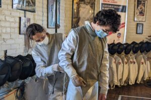 fencers helping hook up tournament