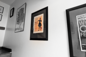 art print in staircase