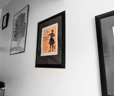 art print in staircase