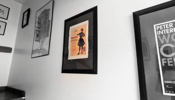 art print in staircase